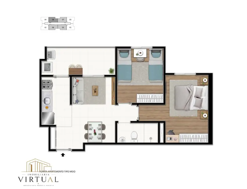 Foto 5 de Apartamento com 2 quartos à venda, 49m2 em Vila Ipiranga, Mogi Das Cruzes - SP