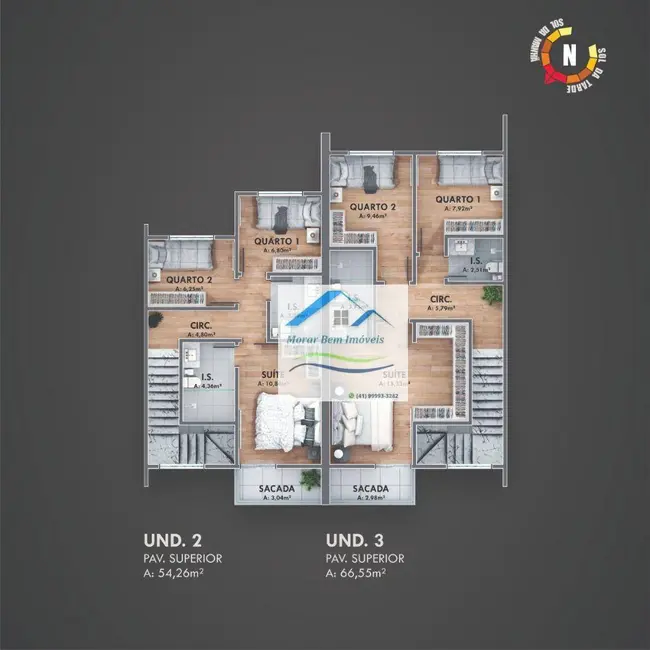 Sobrado com 3 quartos à venda, 101m2 em Costeira, Araucaria - PR - imagem 3 Foto 3 de Sobrado com 3 quartos à venda, 101m2 em Costeira, Araucaria - PR