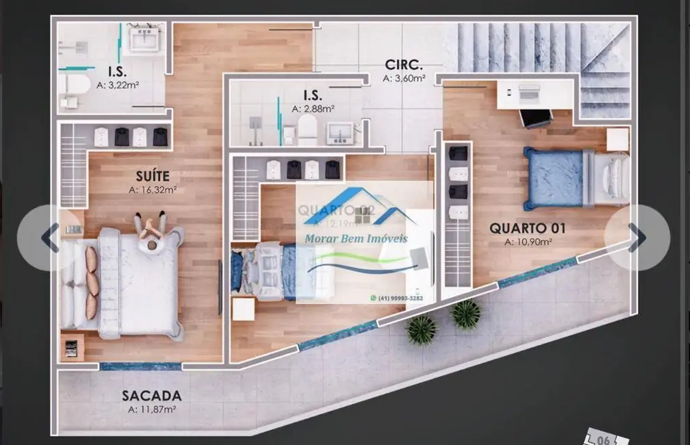 Sobrado com 3 quartos à venda, 163m2 em Vila Nova, Araucaria - PR - imagem 6 Foto 6 de Sobrado com 3 quartos à venda, 163m2 em Vila Nova, Araucaria - PR