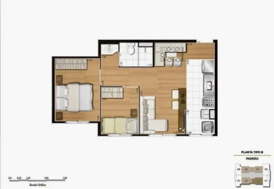 Apartamento com 1 quarto à venda, 42m2 em Vila Galvão, Guarulhos - SP - imagem 9 Foto 9 de Apartamento com 1 quarto à venda, 42m2 em Vila Galvão, Guarulhos - SP