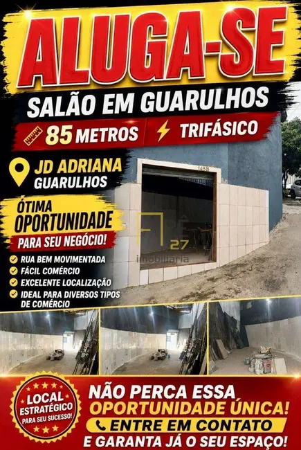 Foto 3 de Sala Comercial para alugar, 85m2 em Jardim Adriana, Guarulhos - SP