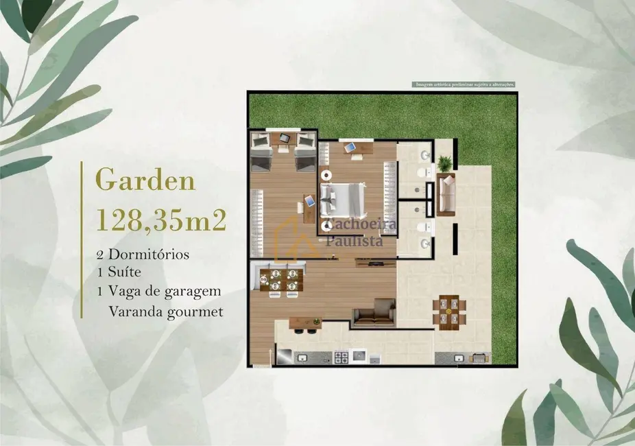 Foto 1 de Apartamento com 2 quartos à venda, 128m2 em Cachoeira Paulista - SP