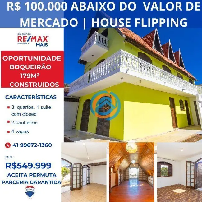 Foto 1 de Sobrado com 3 quartos à venda, 179m2 em Boqueirão, Curitiba - PR