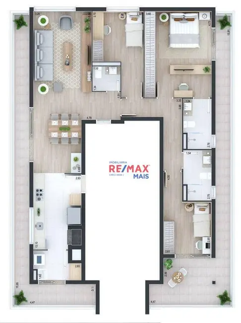 Foto 8 de Apartamento com 3 quartos à venda, 284m2 em Cabral, Curitiba - PR