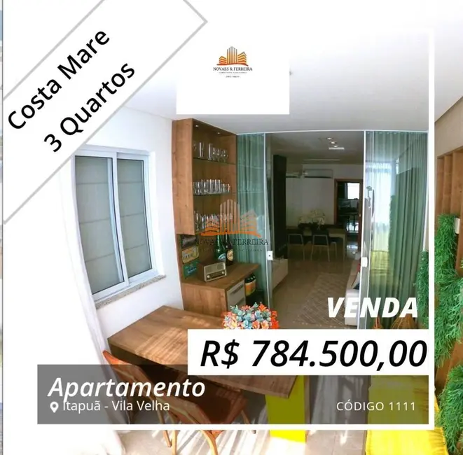 Foto 1 de Apartamento com 3 quartos à venda, 77m2 em Itapuã, Vila Velha - ES