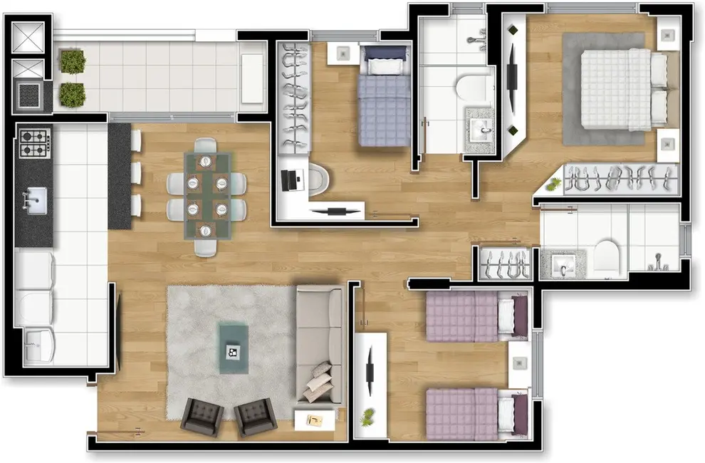 Foto 2 de Apartamento com 3 quartos à venda, 78m2 em Vila Izabel, Curitiba - PR