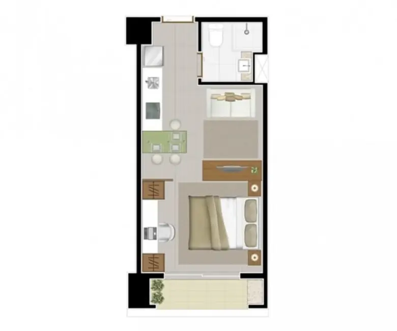 Foto 15 de Loft / Flat com 1 quarto à venda, 33m2 em Centro, Curitiba - PR