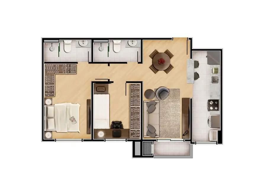 Apartamento com 3 quartos à venda, 68m2 em Cajuru, Curitiba - PR - imagem 6 Foto 6 de Apartamento com 3 quartos à venda, 68m2 em Cajuru, Curitiba - PR