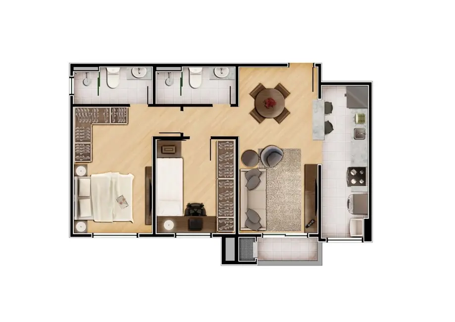 Apartamento com 3 quartos à venda, 69m2 em Cajuru, Curitiba - PR - imagem 5 Foto 5 de Apartamento com 3 quartos à venda, 69m2 em Cajuru, Curitiba - PR