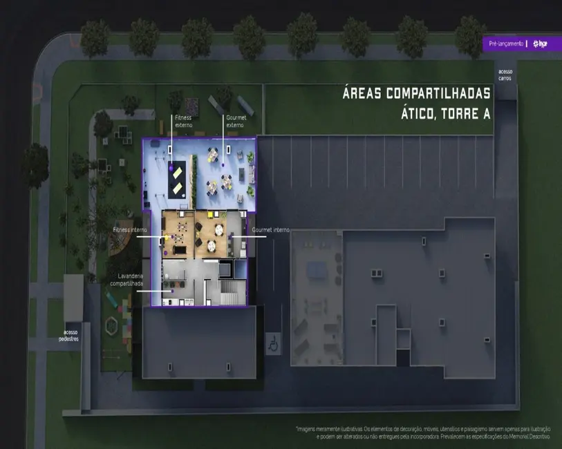 Foto 3 de Apartamento com 1 quarto à venda, 37m2 em Campo Comprido, Curitiba - PR