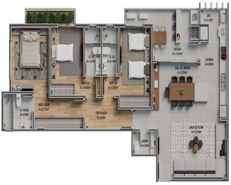 Foto 5 de Apartamento com 3 quartos à venda, 102m2 em Bigorrilho, Curitiba - PR