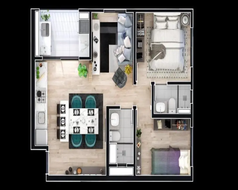 Foto 6 de Apartamento com 2 quartos à venda, 50m2 em Novo Mundo, Curitiba - PR