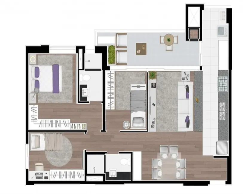 Foto 3 de Apartamento com 3 quartos à venda, 90m2 em Água Verde, Curitiba - PR