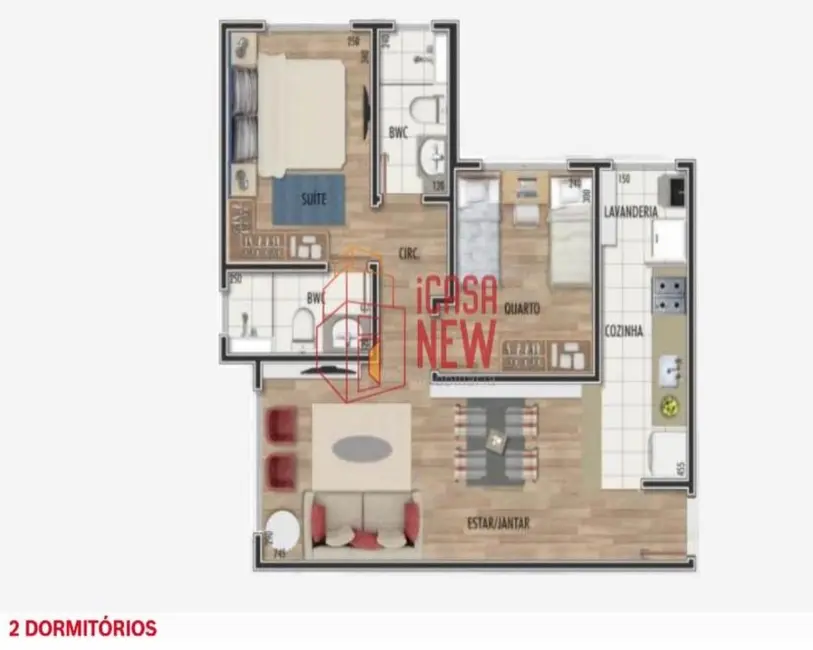 Apartamento com 2 quartos à venda, 56m2 em Boqueirão, Curitiba - PR - imagem 8 Foto 8 de Apartamento com 2 quartos à venda, 56m2 em Boqueirão, Curitiba - PR