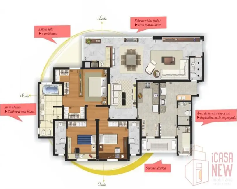 Foto 5 de Apartamento com 3 quartos à venda, 176m2 em Cabral, Curitiba - PR