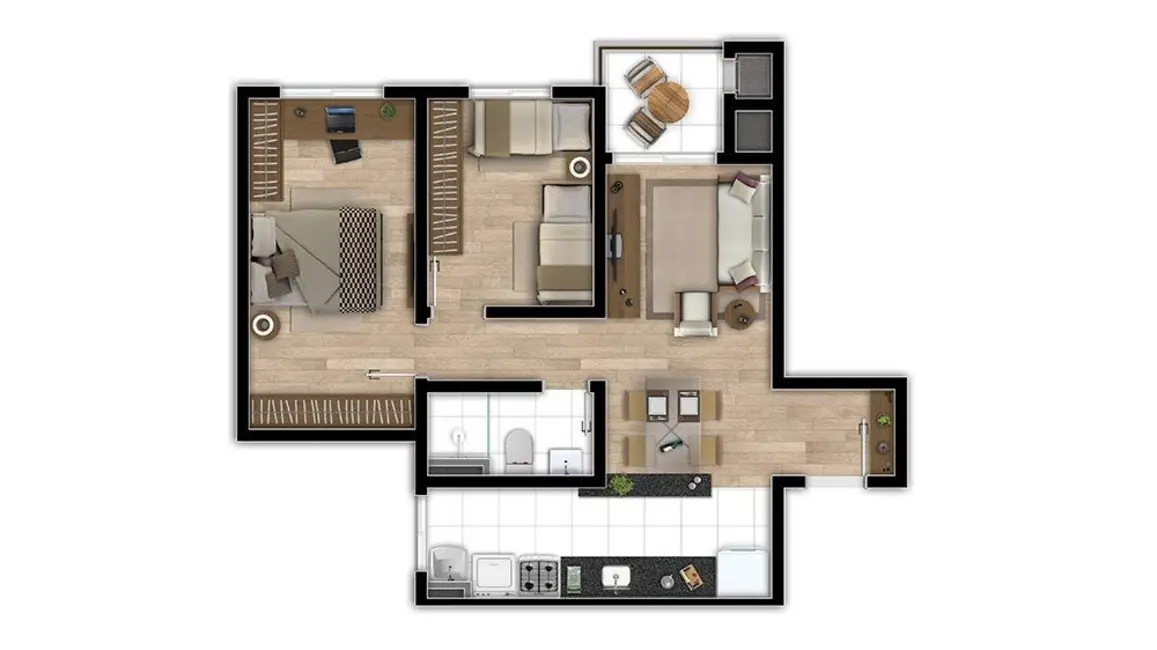Apartamento com 1 quarto à venda, 42m2 em Colônia Rio Grande, Sao Jose Dos Pinhais - PR - imagem 9 Foto 9 de Apartamento com 1 quarto à venda, 42m2 em Colônia Rio Grande, Sao Jose Dos Pinhais - PR