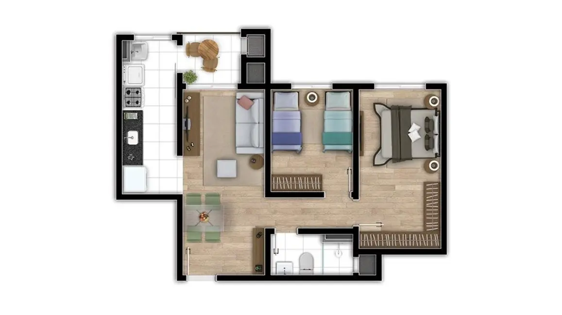 Apartamento com 1 quarto à venda, 42m2 em Colônia Rio Grande, Sao Jose Dos Pinhais - PR - imagem 8 Foto 8 de Apartamento com 1 quarto à venda, 42m2 em Colônia Rio Grande, Sao Jose Dos Pinhais - PR