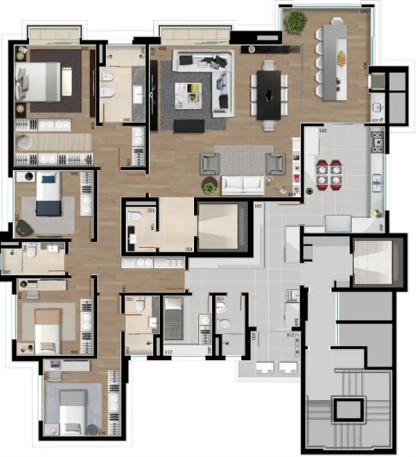 Foto 9 de Apartamento com 4 quartos à venda, 245m2 em Curitiba - PR