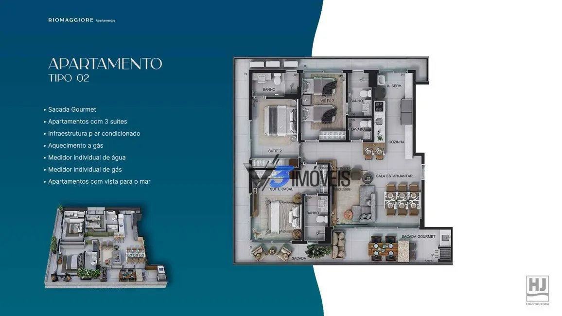 Foto 7 de Apartamento com 3 quartos à venda, 219m2 em Matinhos - PR