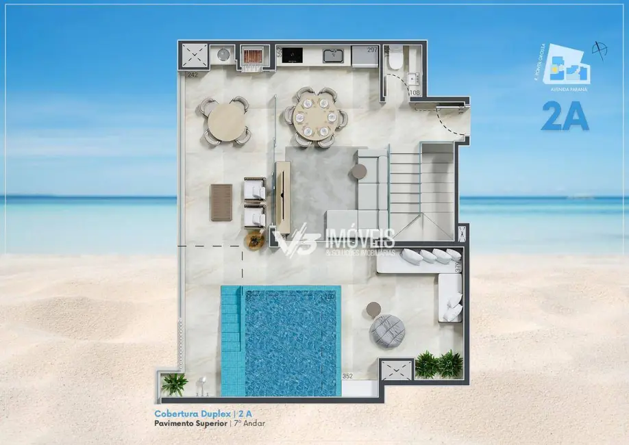 Foto 4 de Cobertura com 3 quartos à venda, 266m2 em Matinhos - PR