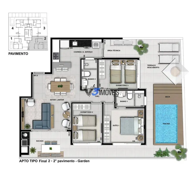 Foto 8 de Apartamento com 3 quartos à venda, 192m2 em Matinhos - PR