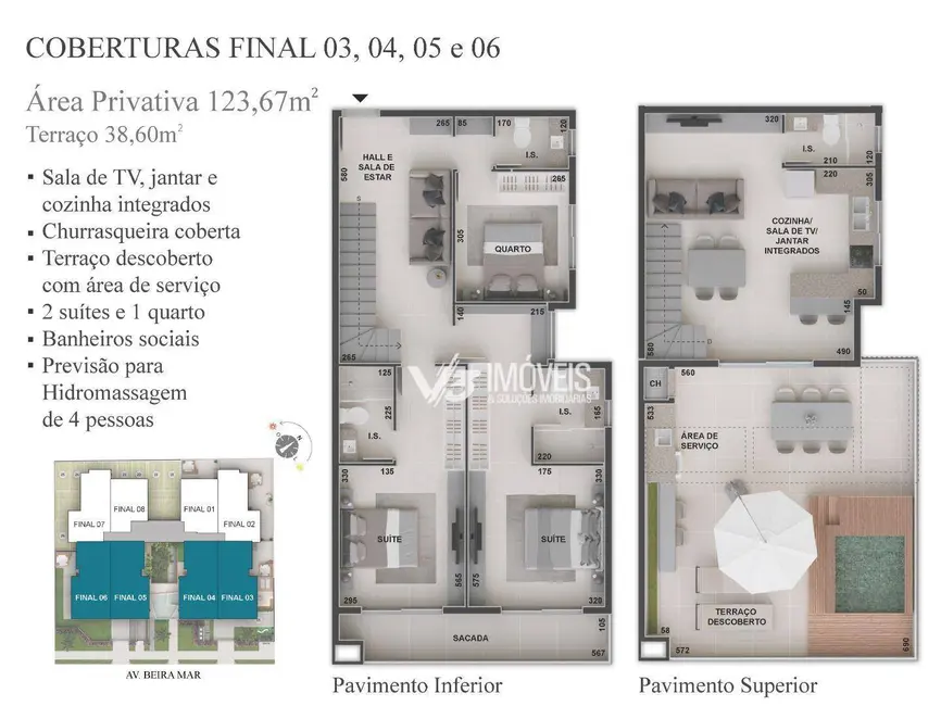 Cobertura com 3 quartos à venda, 162m2 em Centro, Matinhos - PR - imagem 6 Foto 6 de Cobertura com 3 quartos à venda, 162m2 em Centro, Matinhos - PR