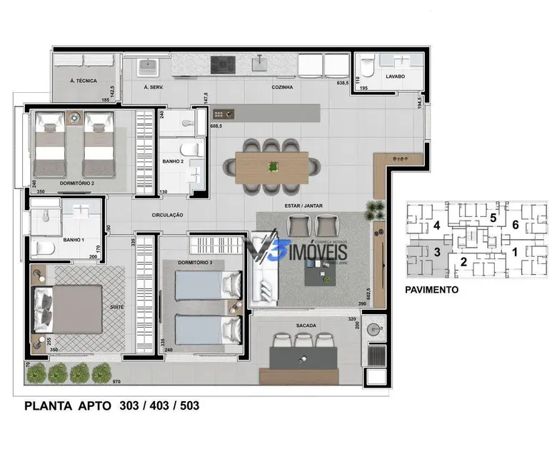 Apartamento com 3 quartos à venda, 202m2 em Centro, Matinhos - PR - imagem 3 Foto 3 de Apartamento com 3 quartos à venda, 202m2 em Centro, Matinhos - PR