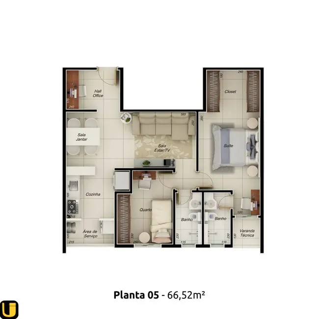 Foto 6 de Apartamento com 2 quartos à venda, 60m2 em Novo Mundo, Uberlandia - MG