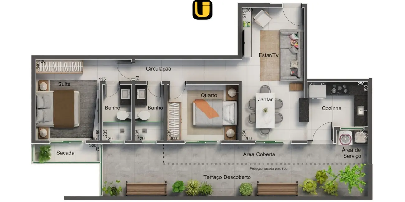 Foto 8 de Apartamento com 2 quartos à venda, 70m2 em Santa Mônica, Uberlandia - MG