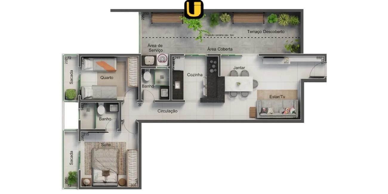 Foto 9 de Apartamento com 2 quartos à venda, 70m2 em Santa Mônica, Uberlandia - MG