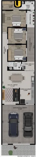 Casa com 3 quartos à venda, 150m2 em Novo Mundo, Uberlandia - MG - imagem 5 Foto 5 de Casa com 3 quartos à venda, 150m2 em Novo Mundo, Uberlandia - MG