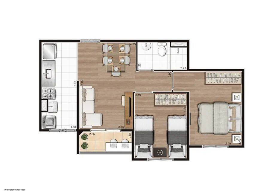 Foto 3 de Apartamento com 2 quartos à venda, 49m2 em Pirituba, São Paulo - SP