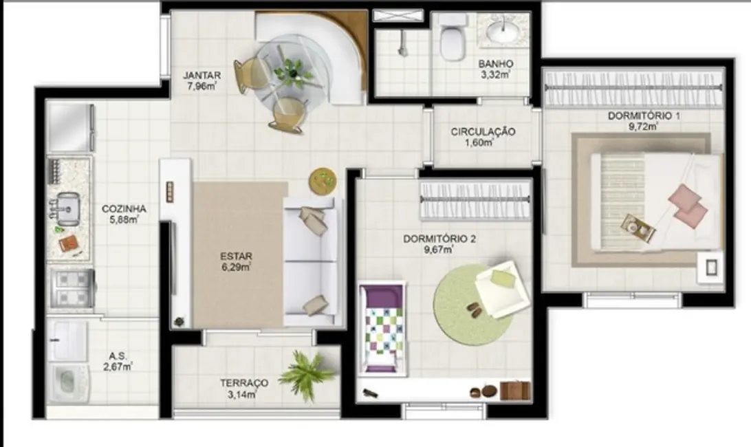 Apartamento com 2 quartos à venda, 50m2 em Piatã, Salvador - BA - imagem 6 Foto 6 de Apartamento com 2 quartos à venda, 50m2 em Piatã, Salvador - BA