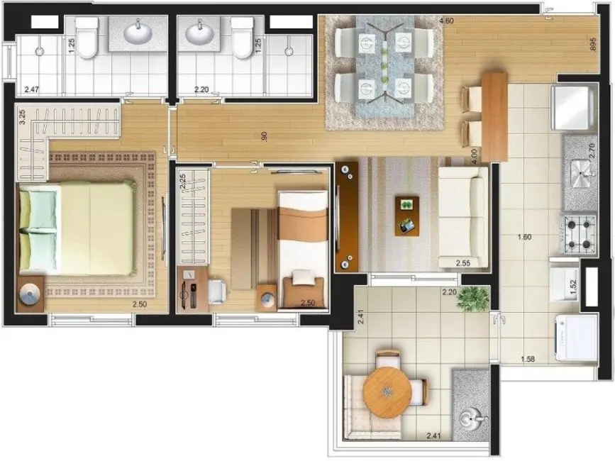 Foto 1 de Apartamento com 2 quartos à venda, 57m2 em São Paulo - SP