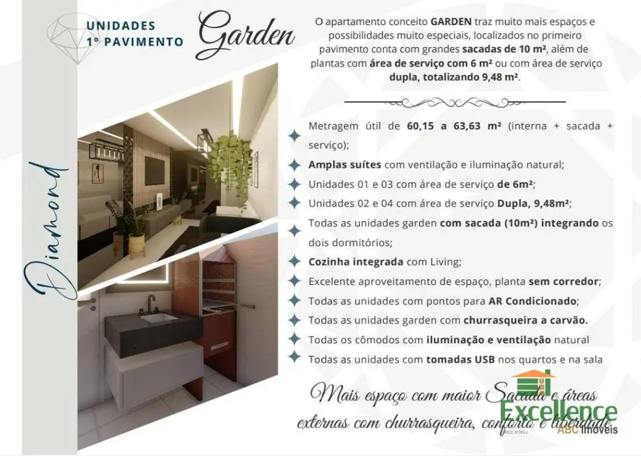 Foto 2 de Apartamento com 2 quartos à venda, 64m2 em Campestre, Santo Andre - SP