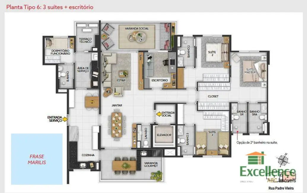 Foto 1 de Apartamento com 3 quartos à venda, 224m2 em Jardim, Santo Andre - SP