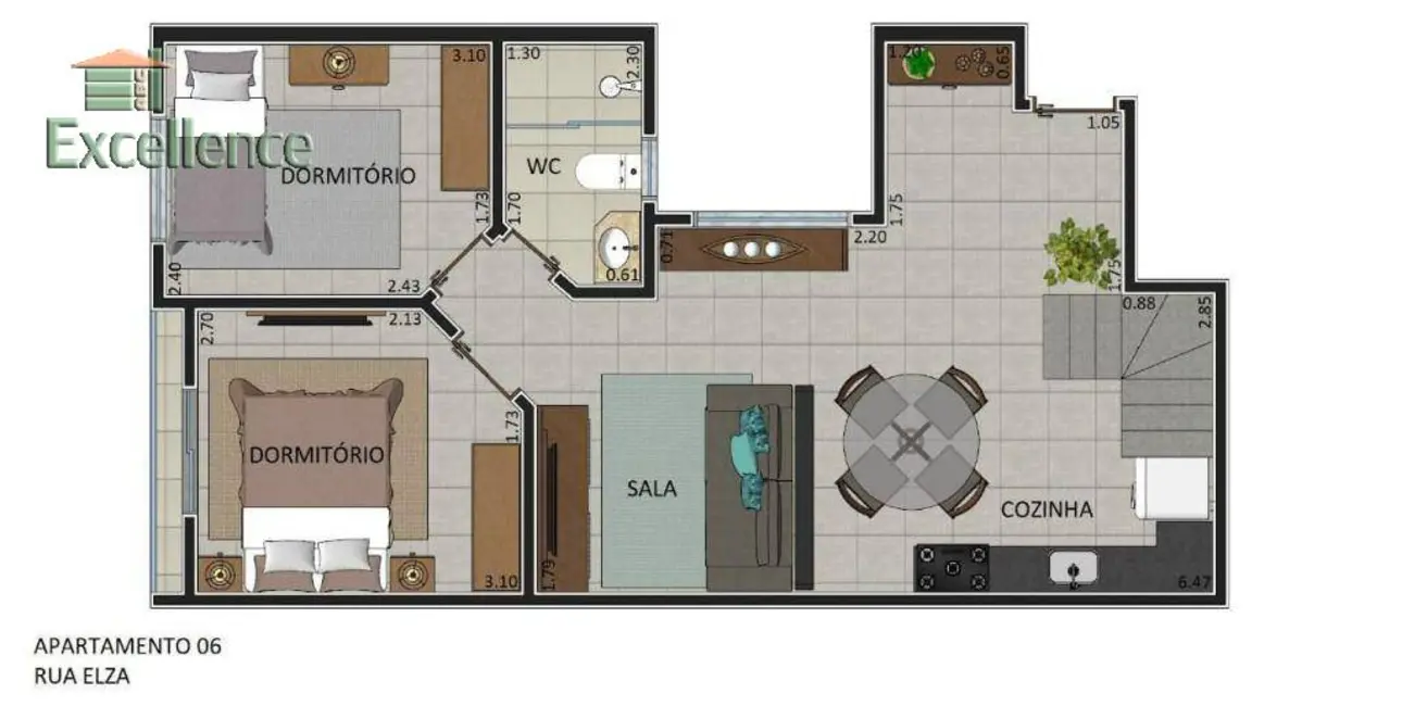 Foto 2 de Cobertura com 2 quartos à venda, 115m2 em Vila Linda, Santo Andre - SP