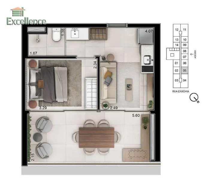 Foto 8 de Kitnet com 1 quarto à venda, 32m2 em Vila São Francisco (Zona Sul), São Paulo - SP