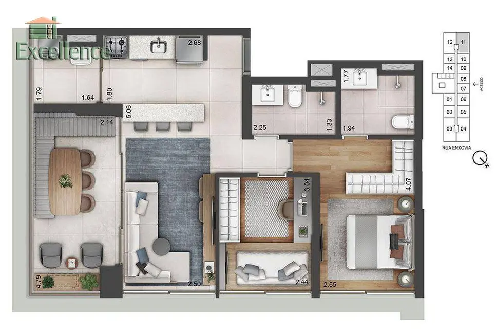 Foto 9 de Kitnet com 1 quarto à venda, 32m2 em Vila São Francisco (Zona Sul), São Paulo - SP