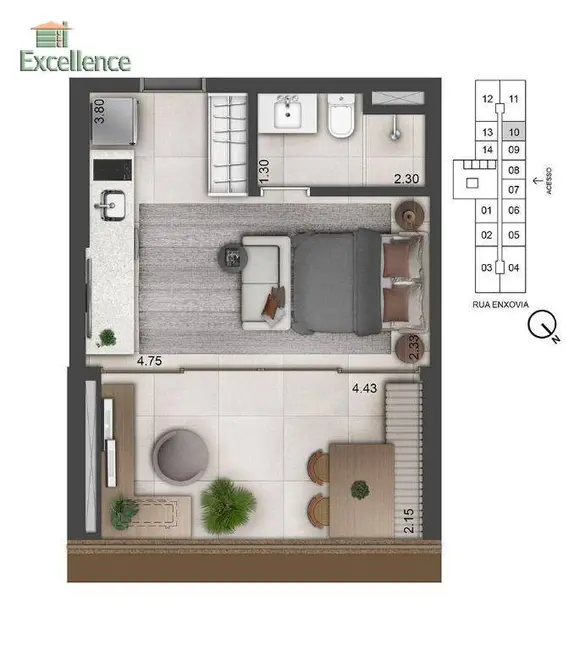 Foto 7 de Kitnet com 1 quarto à venda, 32m2 em Vila São Francisco (Zona Sul), São Paulo - SP