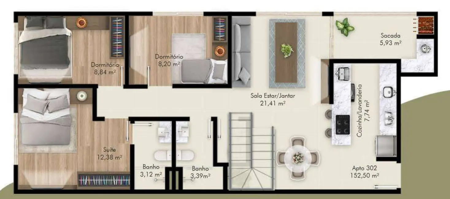 Foto 7 de Apartamento com 4 quartos à venda, 153m2 em Florianopolis - SC