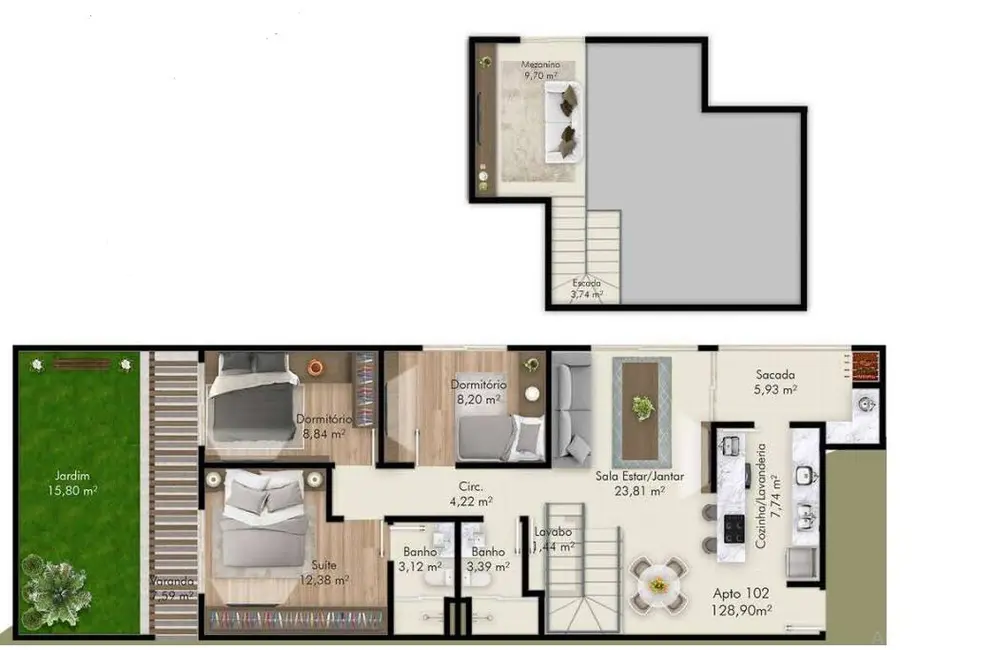 Foto 6 de Apartamento com 3 quartos à venda, 129m2 em Florianopolis - SC