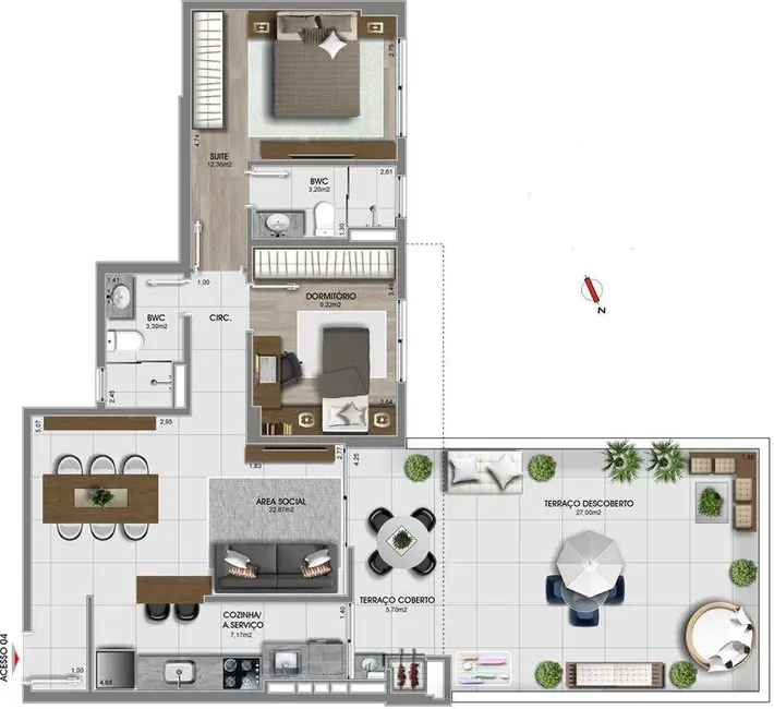 Foto 9 de Apartamento com 2 quartos à venda, 106m2 em Estreito, Florianopolis - SC