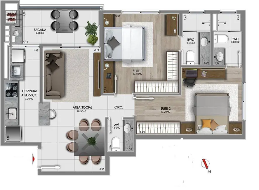 Foto 7 de Apartamento com 2 quartos à venda, 82m2 em Estreito, Florianopolis - SC