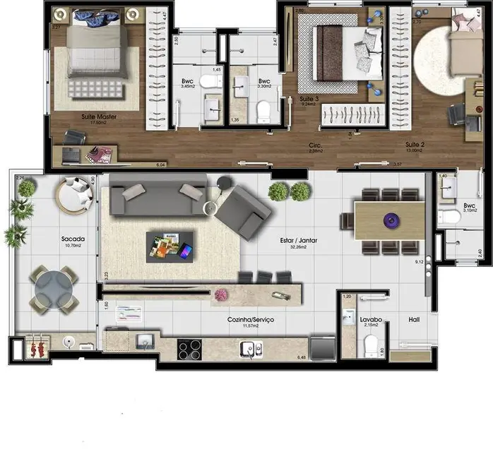 Foto 1 de Apartamento com 3 quartos à venda, 126m2 em Estreito, Florianopolis - SC