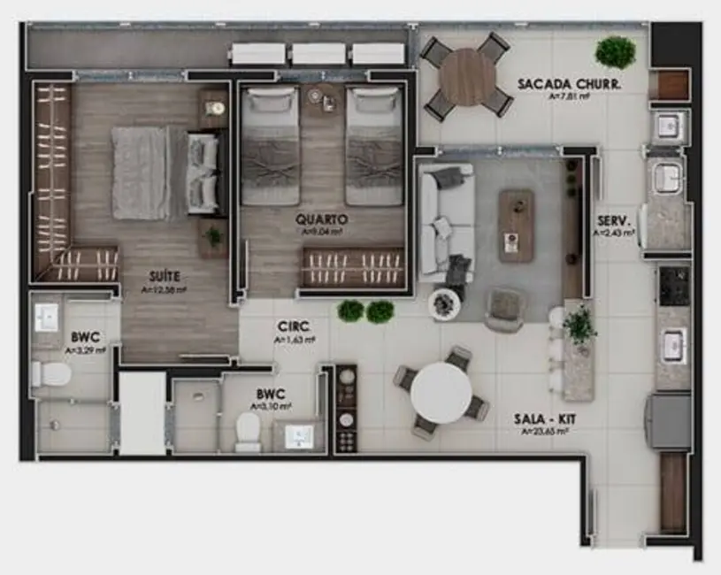 Foto 6 de Apartamento com 2 quartos à venda, 74m2 em Kobrasol, Sao Jose - SC