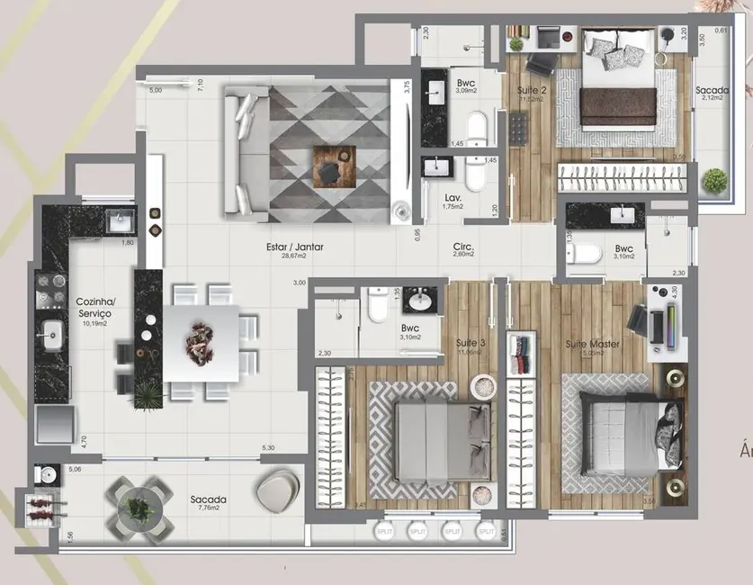 Foto 9 de Apartamento com 2 quartos à venda, 113m2 em Kobrasol, Sao Jose - SC