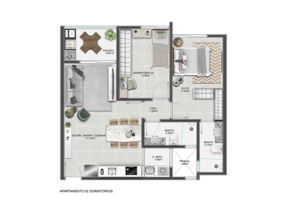 Foto 2 de Apartamento com 2 quartos à venda, 64m2 em Abraão, Florianopolis - SC