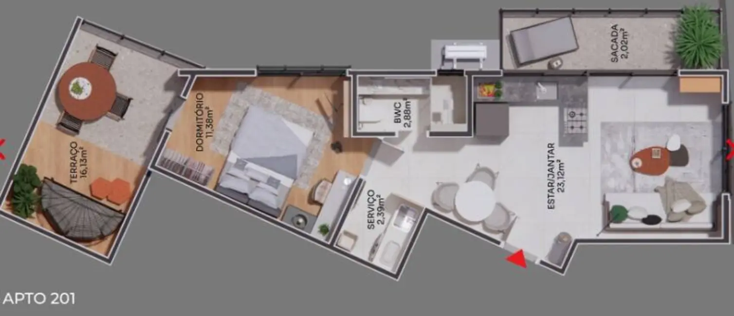 Apartamento com 1 quarto à venda, 64m2 em Coqueiros, Florianopolis - SC - imagem 3 Foto 3 de Apartamento com 1 quarto à venda, 64m2 em Coqueiros, Florianopolis - SC