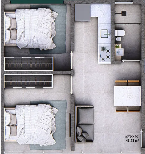 Foto 8 de Apartamento com 2 quartos à venda, 43m2 em Campeche, Florianopolis - SC